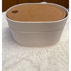 Ikea SAXBORGA Makeup Storage box with mirrored lid, plastic cork